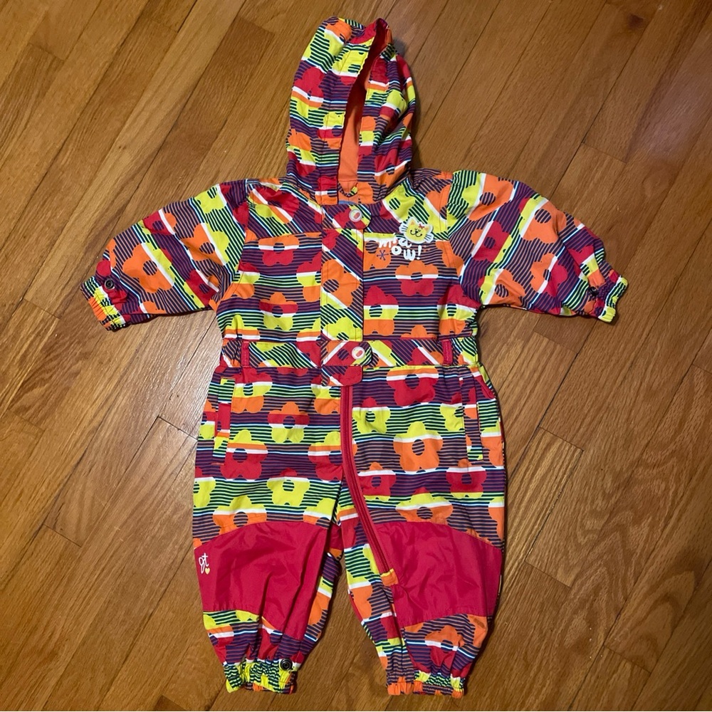 Gagou Tagou 9 Month Vibrant Patterned Hooded Zipper Winter Snowsuit